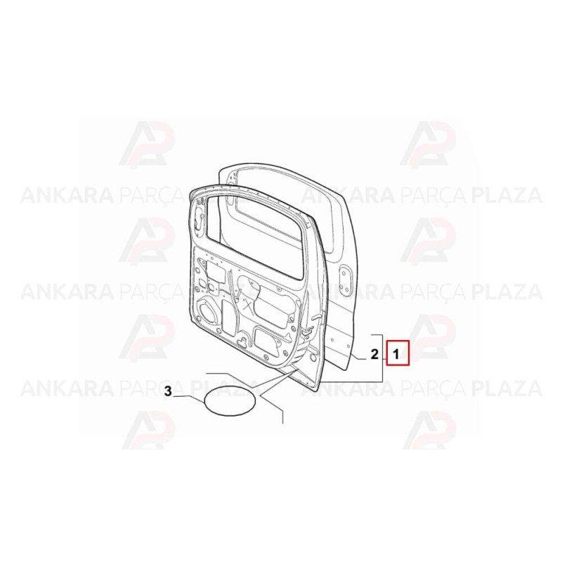 Fiat Fiorino 08 - 19 Ön Kapı Komple Sağ 1367184080 Fiat Fiorino 08 - 19 Ön Kapı Komple Sağ 1367184080