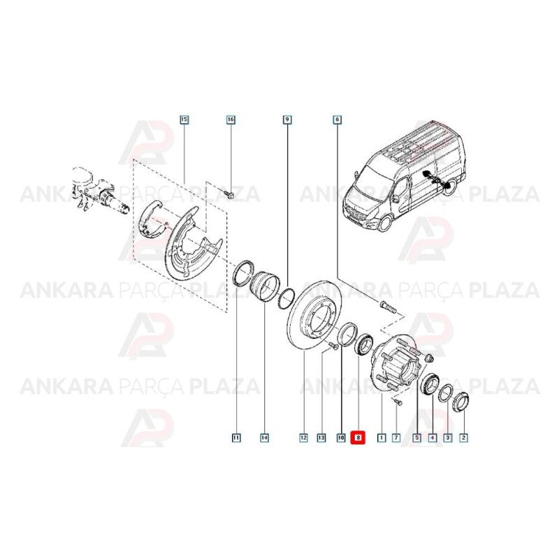 Master 3 Arka Tekerlek Rulmanı Çift Teker Orijinal 432109818R