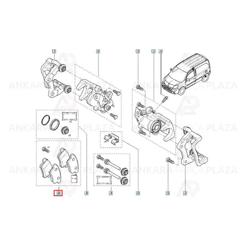 Kangoo 3, Kangoo 4 Arka Fren Balatası Valeo Kangoo 3, Kangoo 4 Arka Fren Balatası Valeo