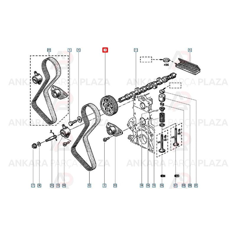 Eksantrik Dişlisi F3R Megane Laguna 7700104342 Eksantrik Dişlisi F3R Megane Laguna 7700104342