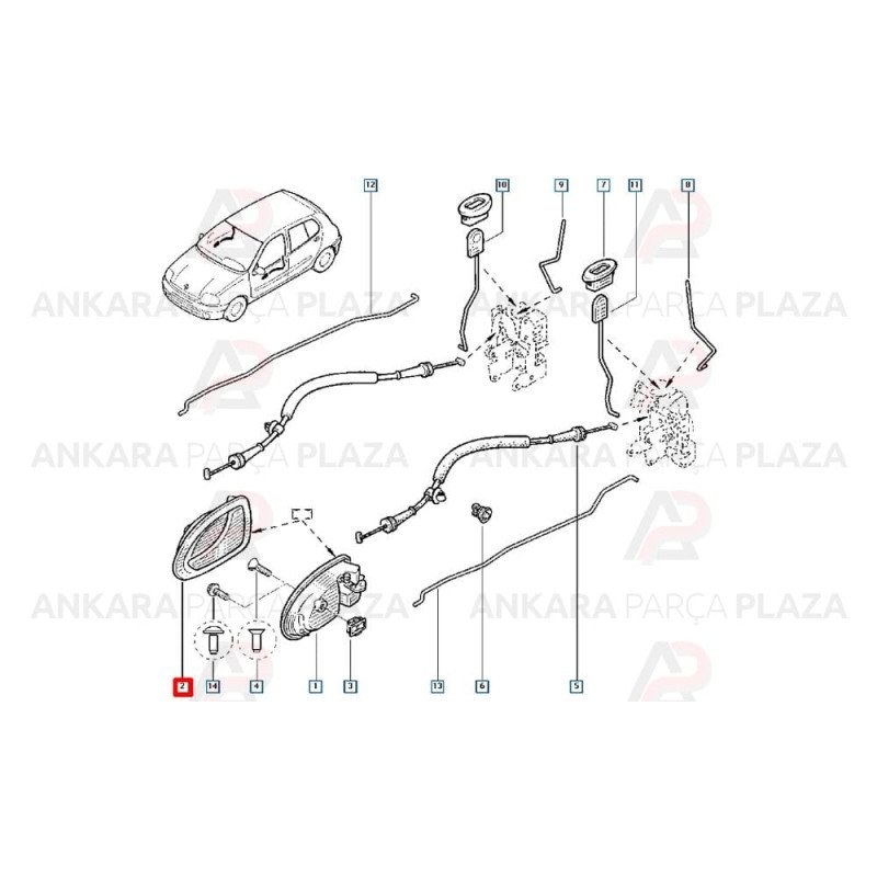 Clio 02 - 04 Ön Kapı İç Açma Kolu Sağ Pütürlü Gri 7700434717 Clio 02 - 04 Ön Kapı İç Açma Kolu Sağ Pütürlü Gri 7700434717