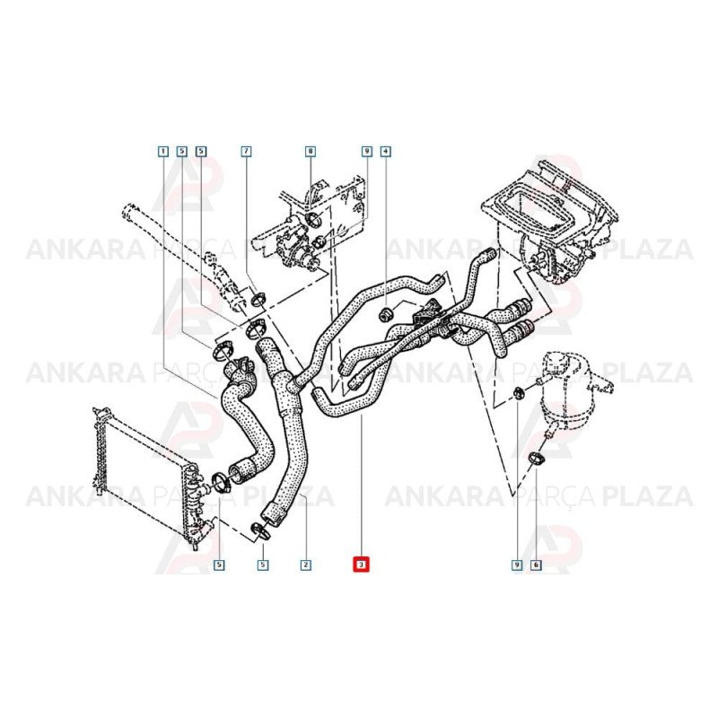 Kalorifer Hortumu E7J K7M Megane Clio Kangoo 1.4 8V - 1.6 8V 7700834888 Kalorifer Hortumu E7J K7M Megane Clio Kangoo 1.4 8V - 1.6 8V 7700834888