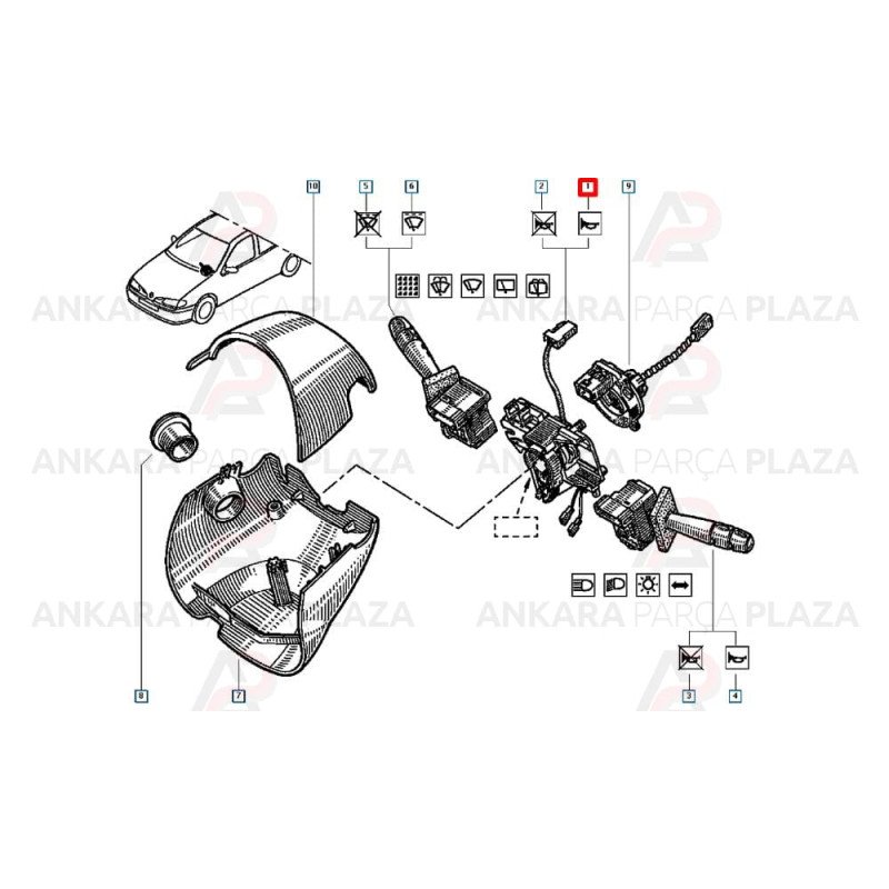 İkaz Kol Bağlantı Parçası Airbeg Sargısı Megane 99 > 03 7701047253 İkaz Kol Bağlantı Parçası Airbeg Sargısı Megane 99 > 03 7701047253