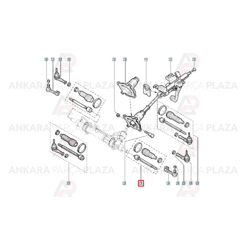 Rot Kolu + Körük Takımı Megane 1 7701472087 Rot Kolu + Körük Takımı Megane 1 7701472087