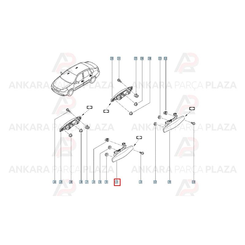 Kapı Kolu Dış Sol Siyah Clio Symbol Thalia Sandero 806079755R Kapı Kolu Dış Sol Siyah Clio Symbol Thalia Sandero 806079755R