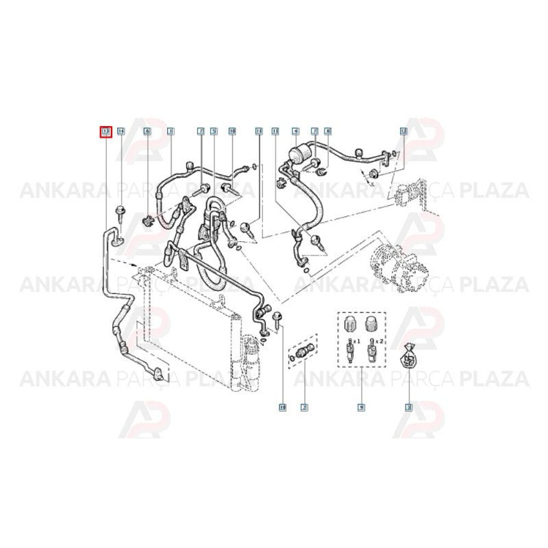 Klima Hortumu Clio 2 Symbol 8200373884 Klima Hortumu Clio 2 Symbol 8200373884