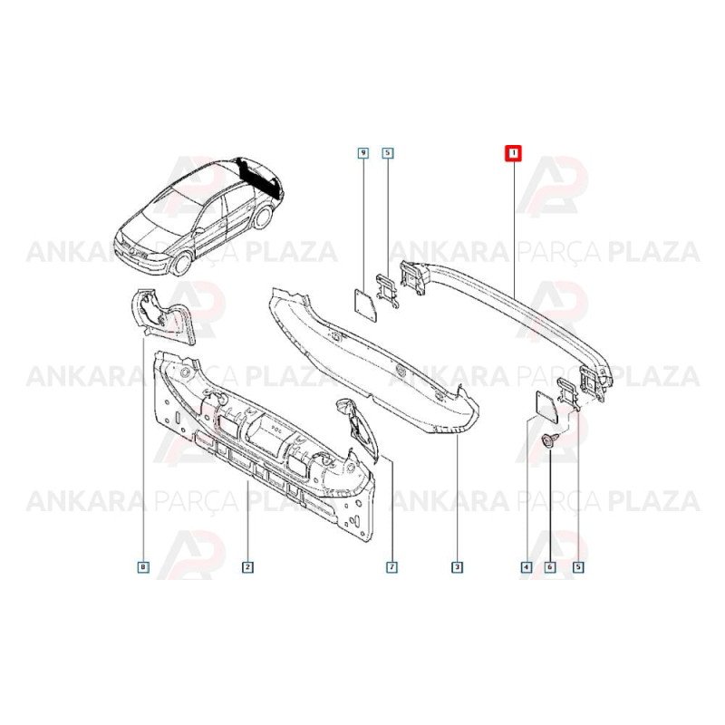 Megane 2 03 - 09 Arka Tampon Demiri Arka Travers Sedan 8200526963 Megane 2 03 - 09 Arka Tampon Demiri Arka Travers Sedan 8200526963