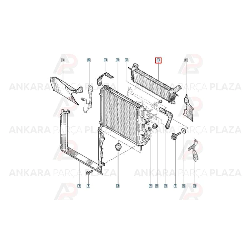 Turbo Radyatörü Intercooler Kangoo 2 1.5 Dci 8200732390 Turbo Radyatörü Intercooler Kangoo 2 1.5 Dci 8200732390