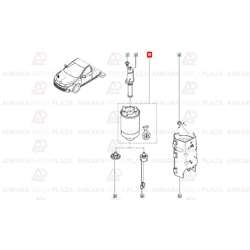 Yakıt Filtresi Mazot Megane 3 Fluence Laguna 3 Scenic 3 1.5Dcı Yakıt Filtresi Mazot Megane 3 Fluence Laguna 3 Scenic 3 1.5Dcı