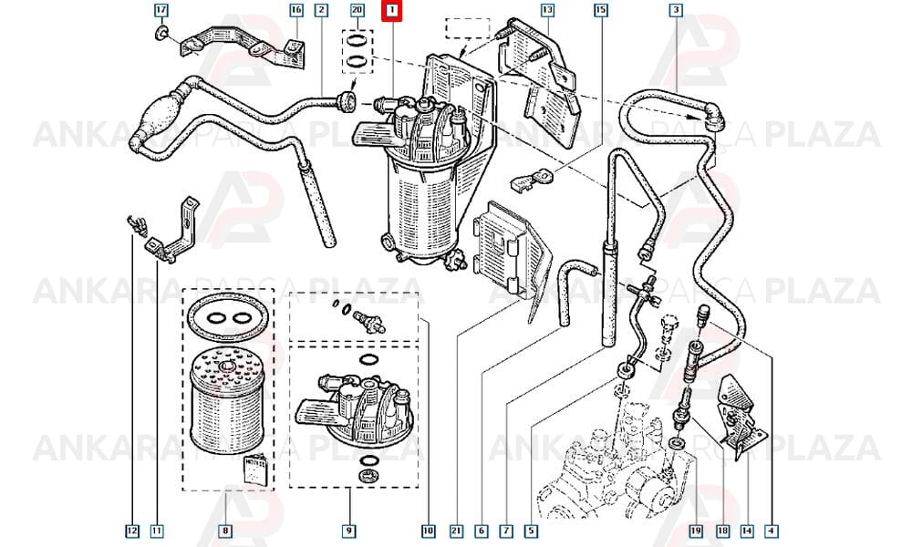 Mazot Filtresi Kangoo Laguna Megane 1.9 Dizel Komple - EPM